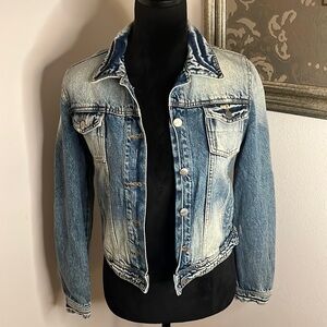 Walter‎ Baker distressed cotton jean denim jacket Sz S